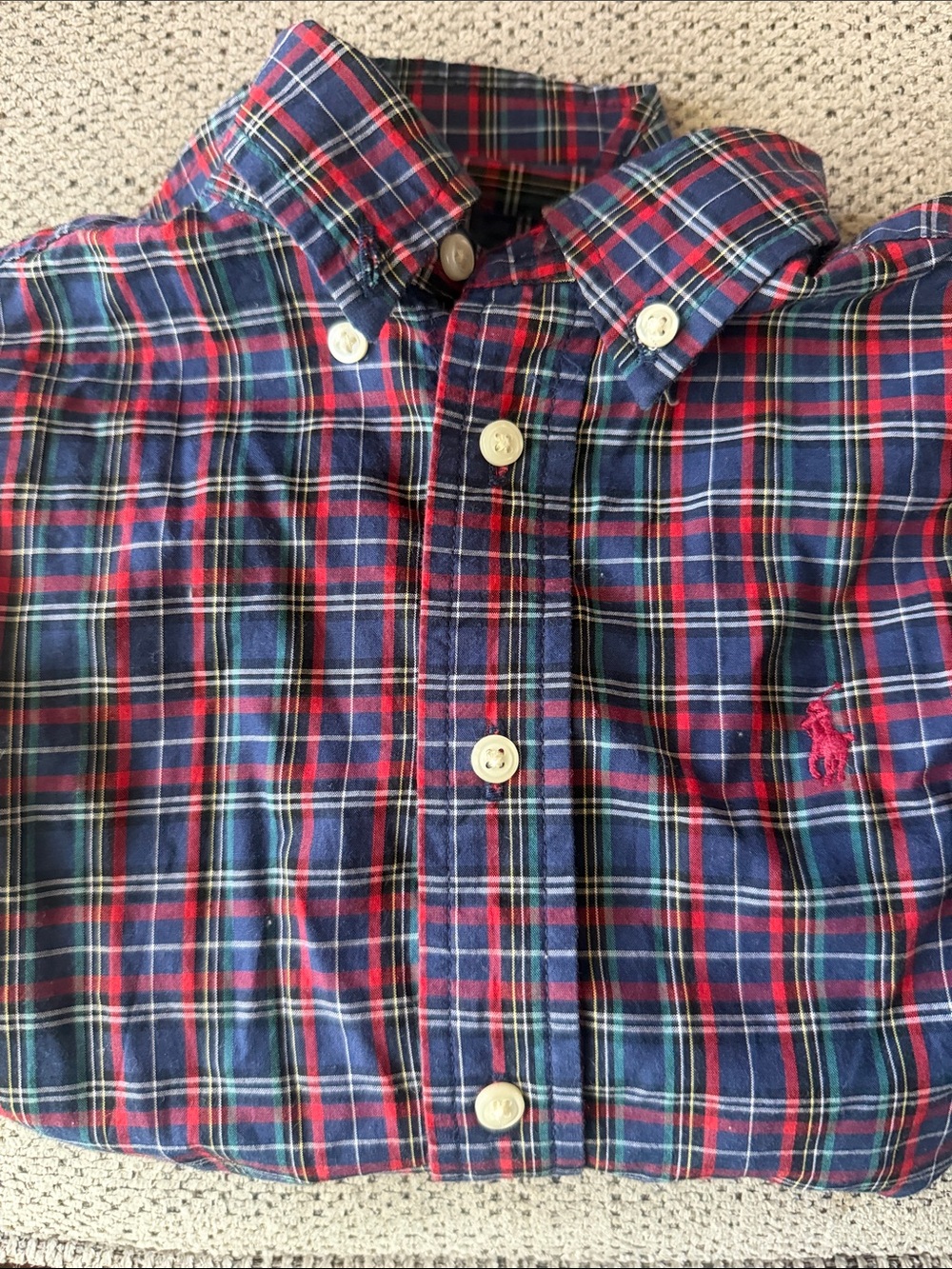 Polo by Ralph Lauren Boys Red & Navy Plaid Button-Down Shirt